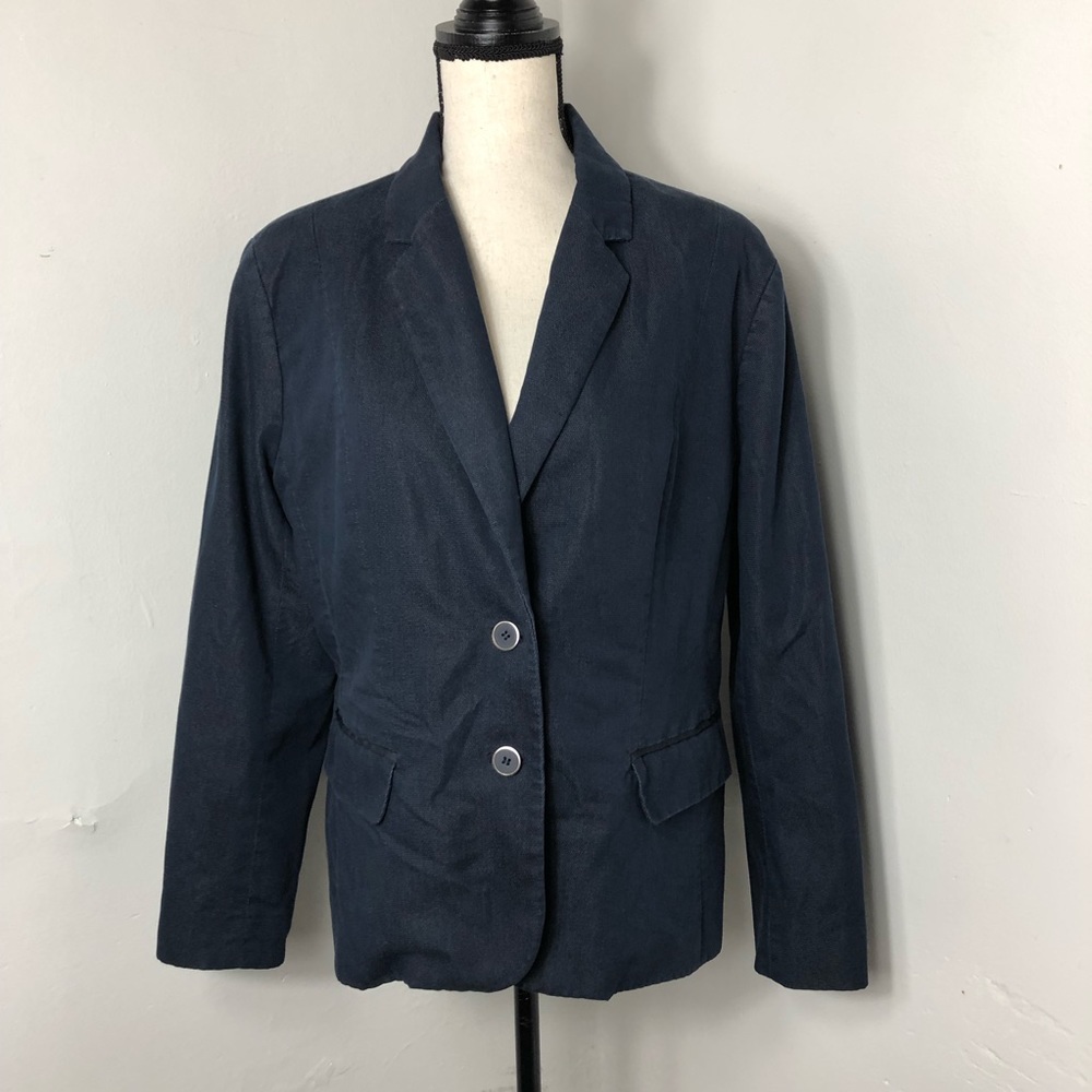 New York & Company Blue Denim Blazer Jacket Plus - Picture 7 of 8